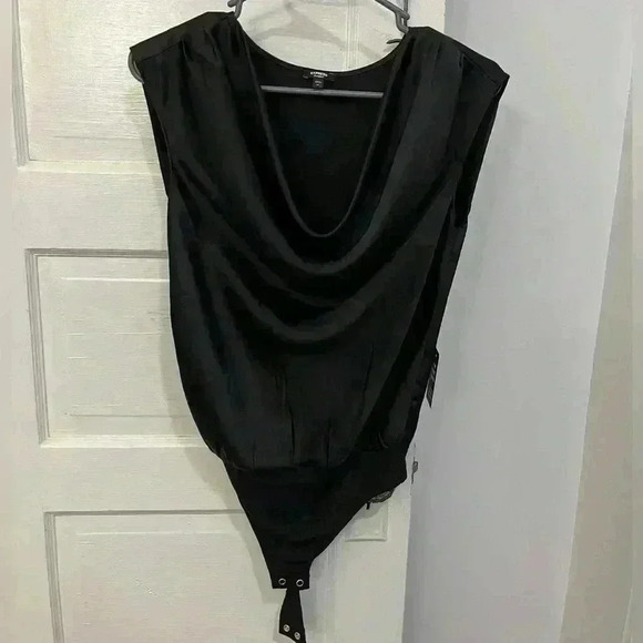 NWT Express silky flowy bodysuit in black size extra small - Picture 1 of 7